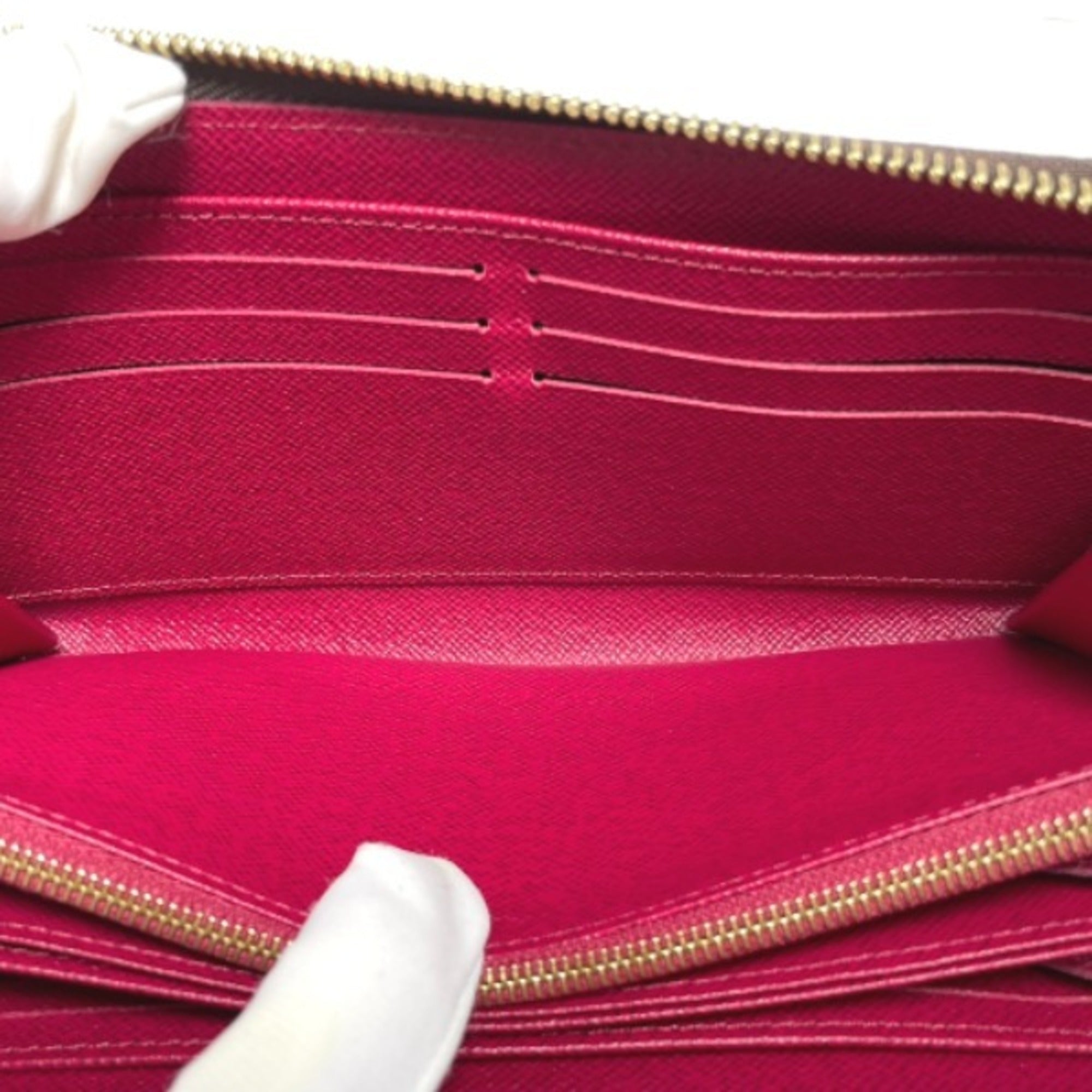 Louis Vuitton Brown Fuchsia Monogram Long Wallet