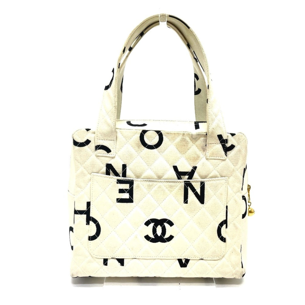 Chanel White Cotton Handbag