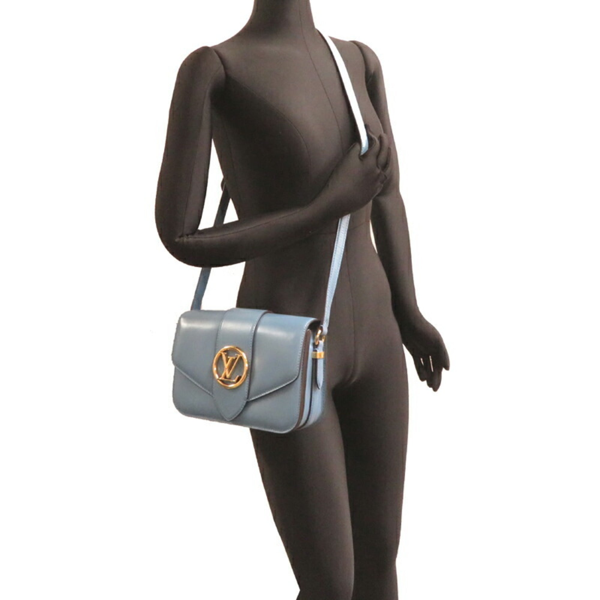 Louis Vuitton Blue Leather Shoulder Bag