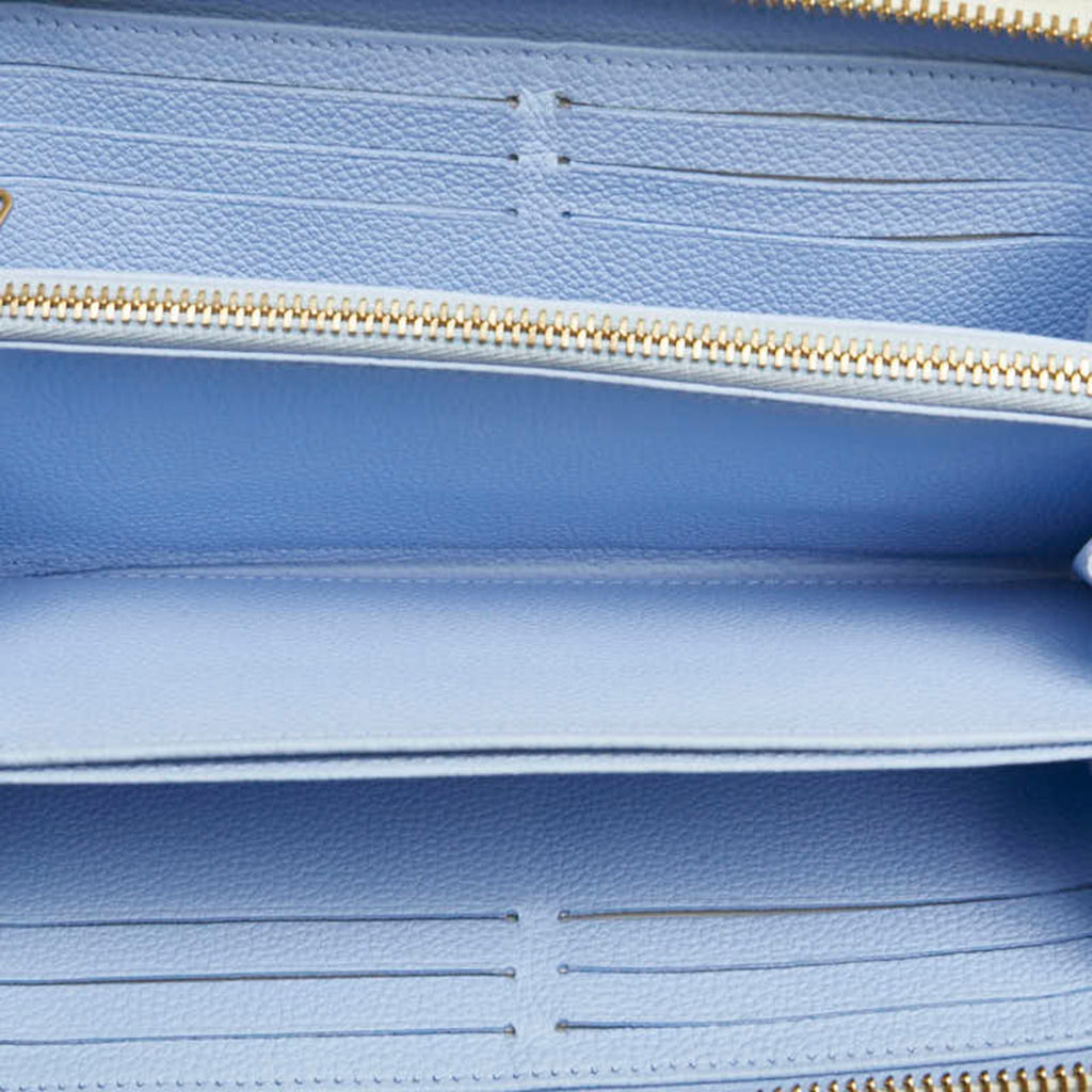 Louis Vuitton Blue White Leather Long Wallet
