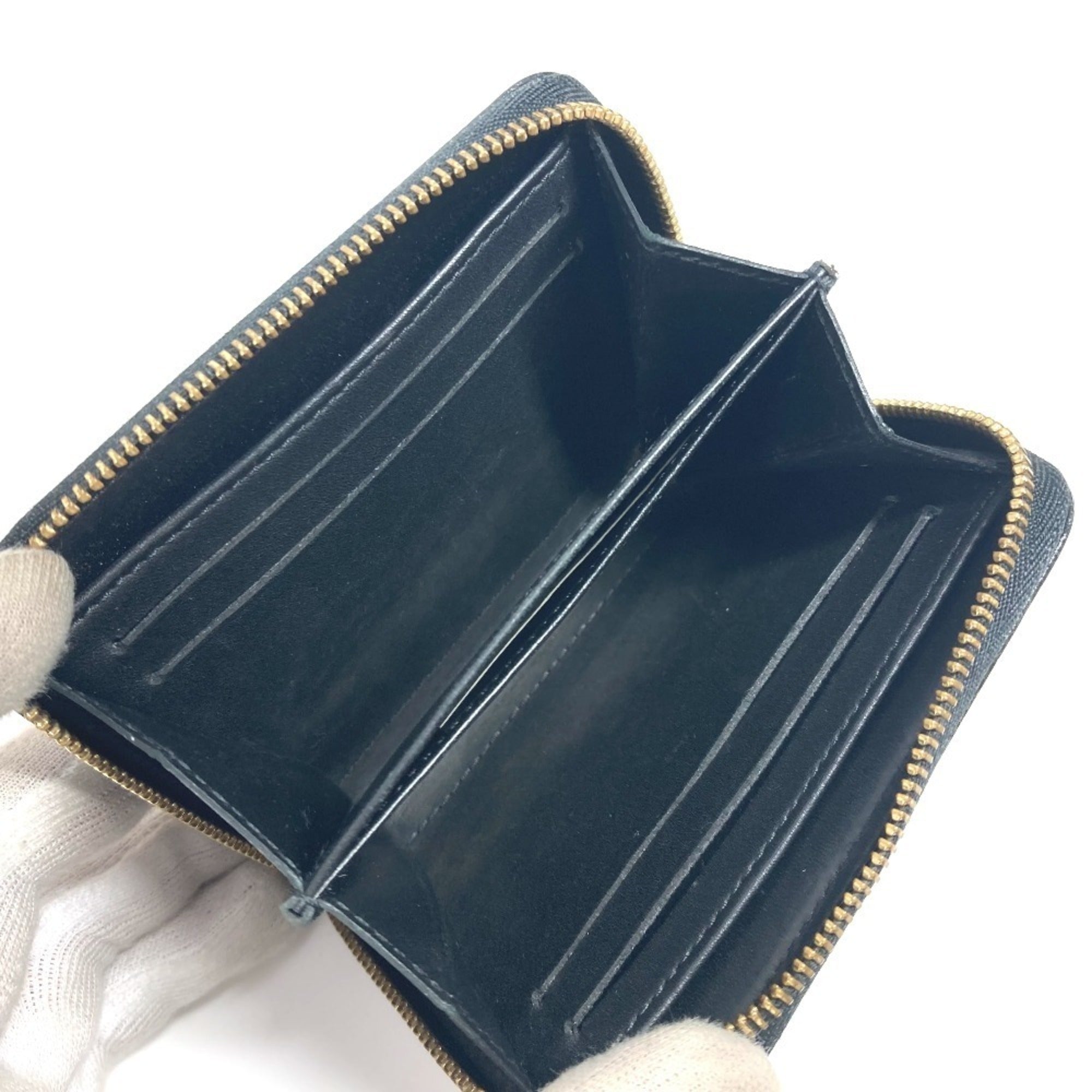 Louis Vuitton Black White Patent Leather Coin Purse/Coin Case