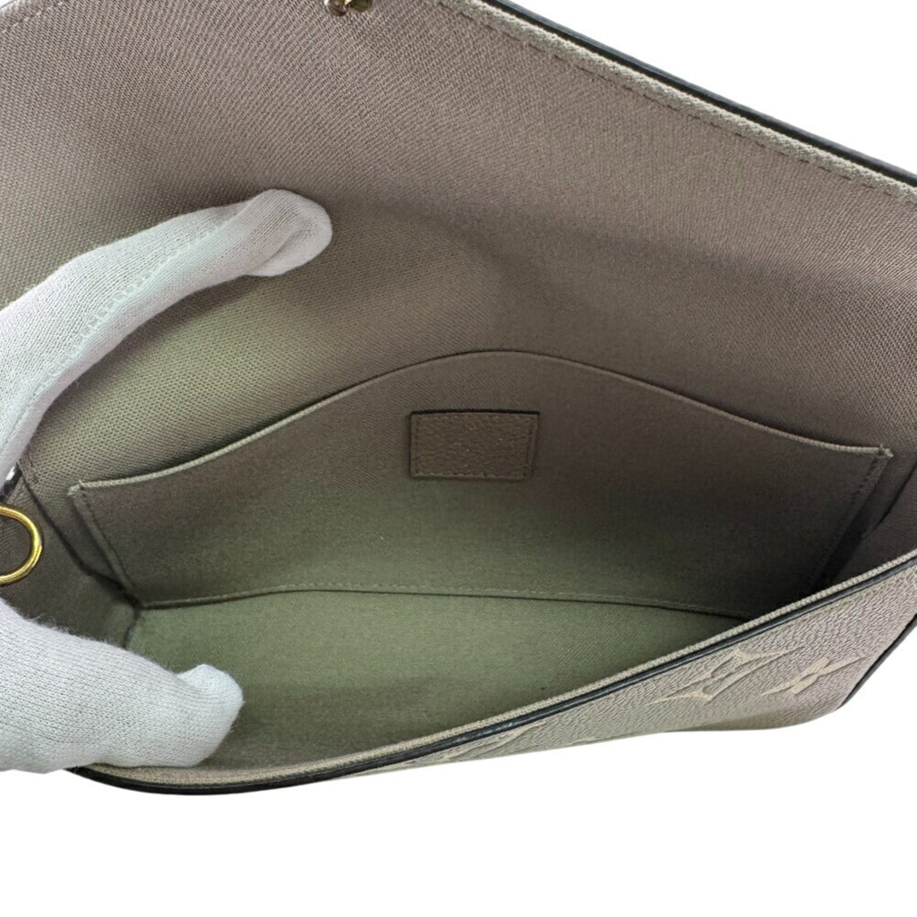 Louis Vuitton Gray Grayish Leather Pochette Shoulder Bag