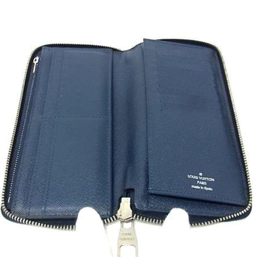 Louis Vuitton Navy Navy Blue Taiga Leather Long Wallet