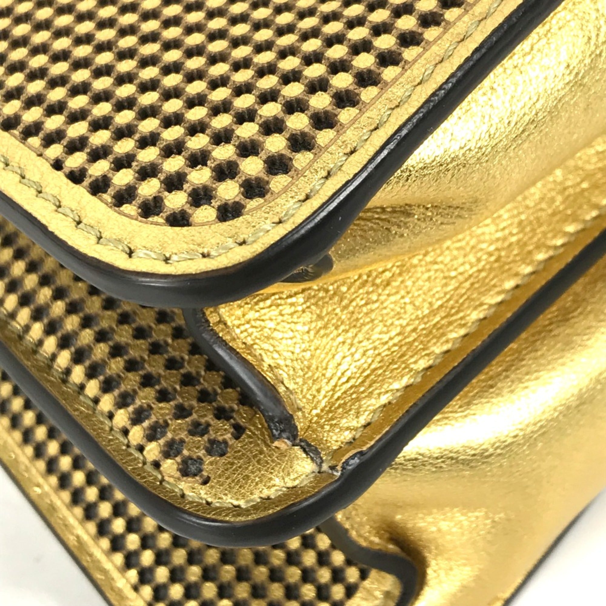 Fendi Gold Leather Handbag
