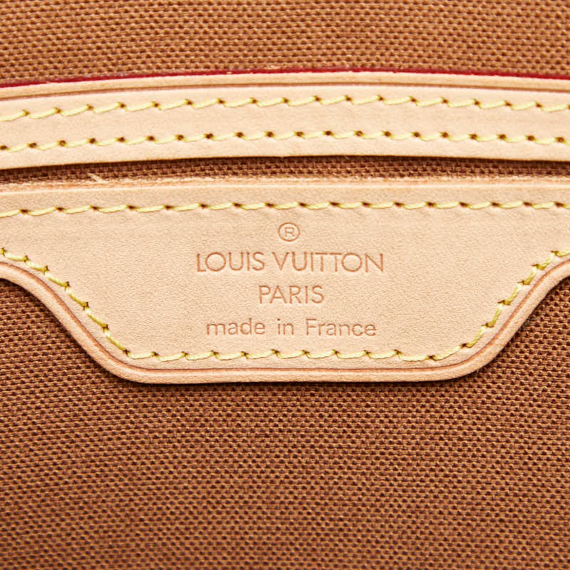 Louis Vuitton Brown Pvc Leather Shoulder Bag Tote Bag