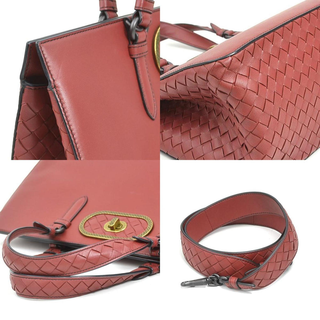 Bottega Veneta Burgundy Intrecciato Handbag Shoulder Bag
