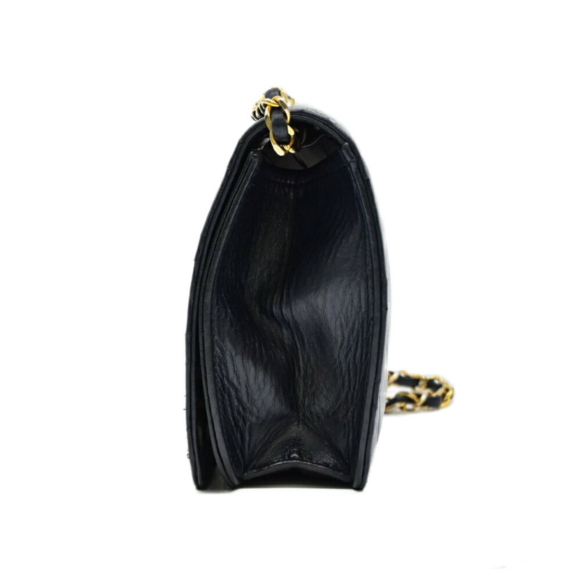 Chanel Black Leather Clutch Bag Shoulder Bag