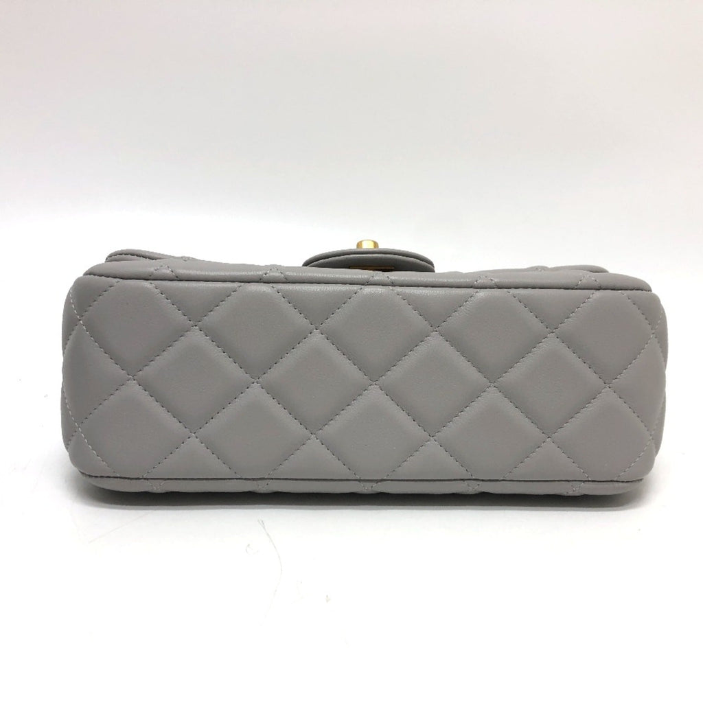 Chanel Gray Leather Shoulder Bag