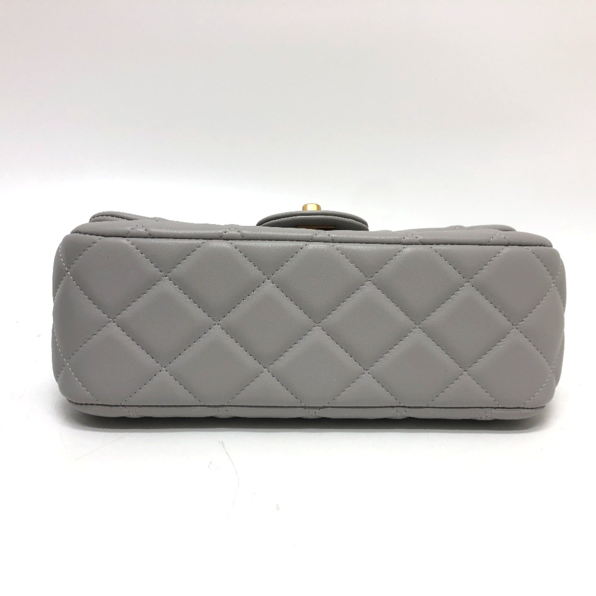 Chanel Gray Leather Shoulder Bag