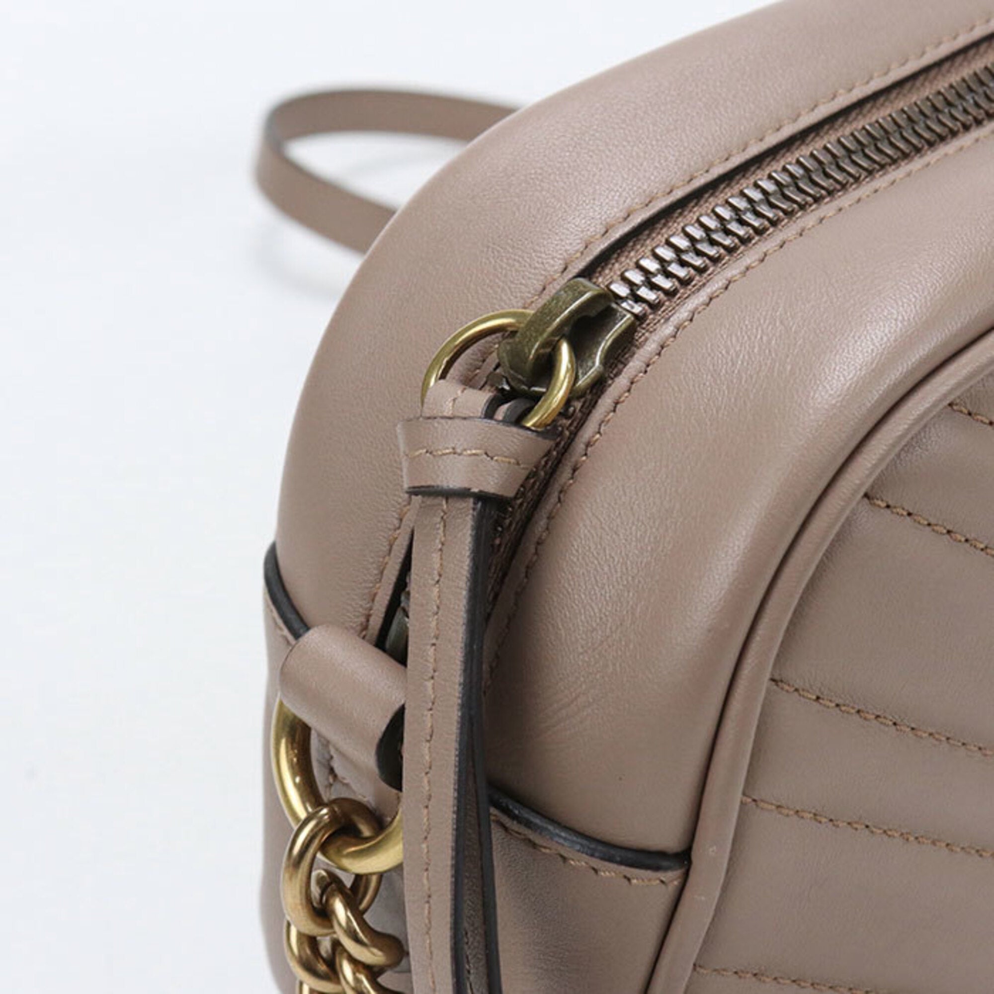 Gucci Beige Leather Shoulder Bag (Pre-Owned)