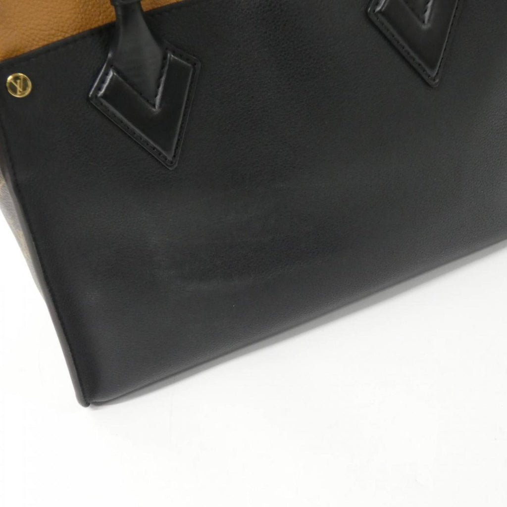 Louis Vuitton Black Leather Coated Canvas Handbag