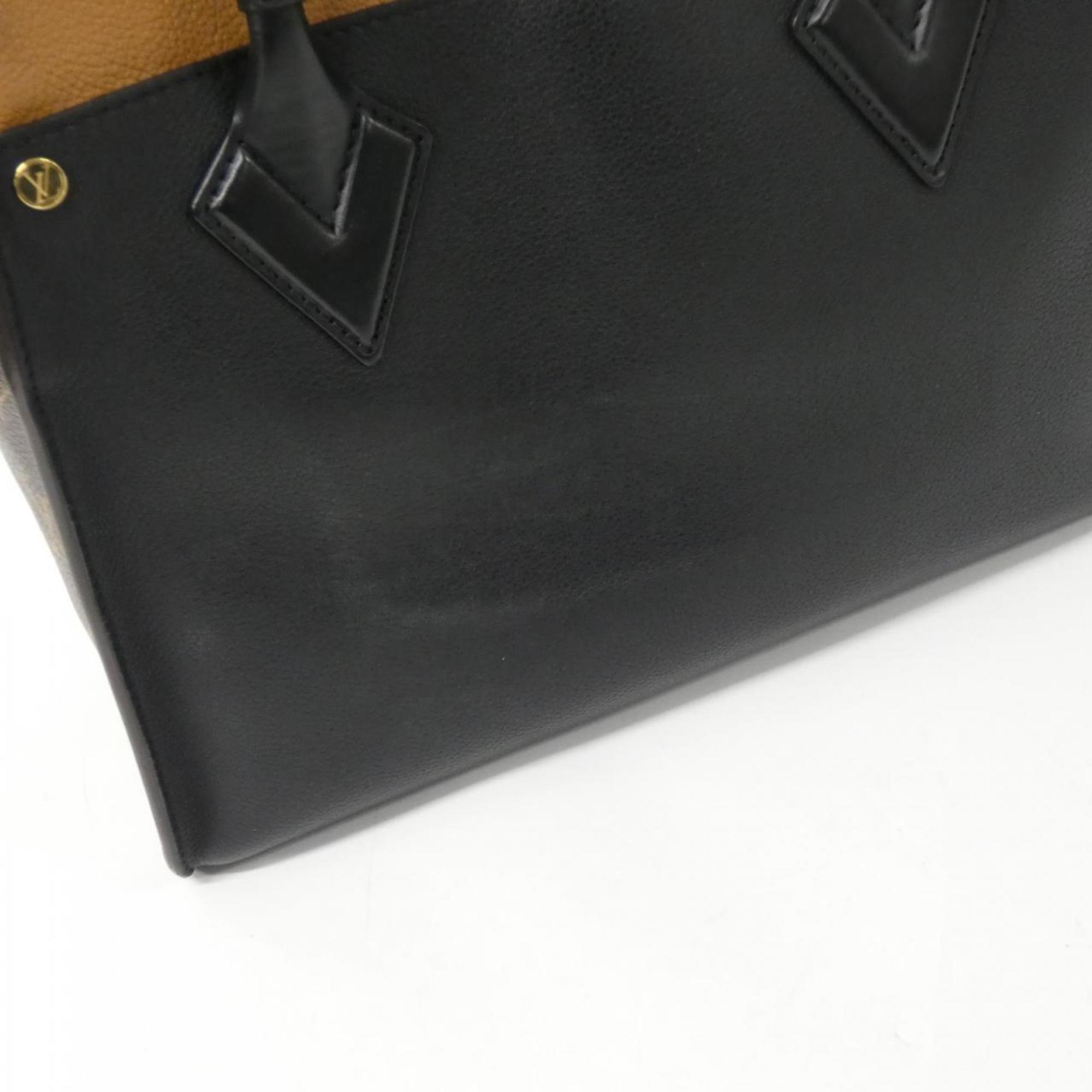 Louis Vuitton Black Leather Coated Canvas Handbag