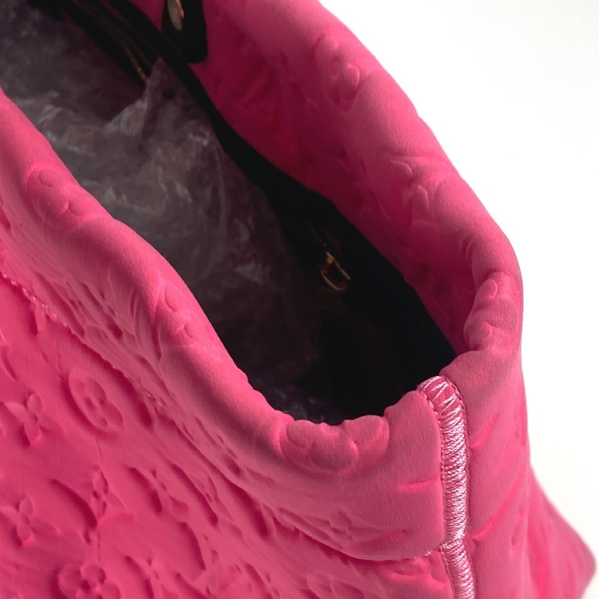 Louis Vuitton Black Pink Microfiber Shoulder Bag Tote Bag