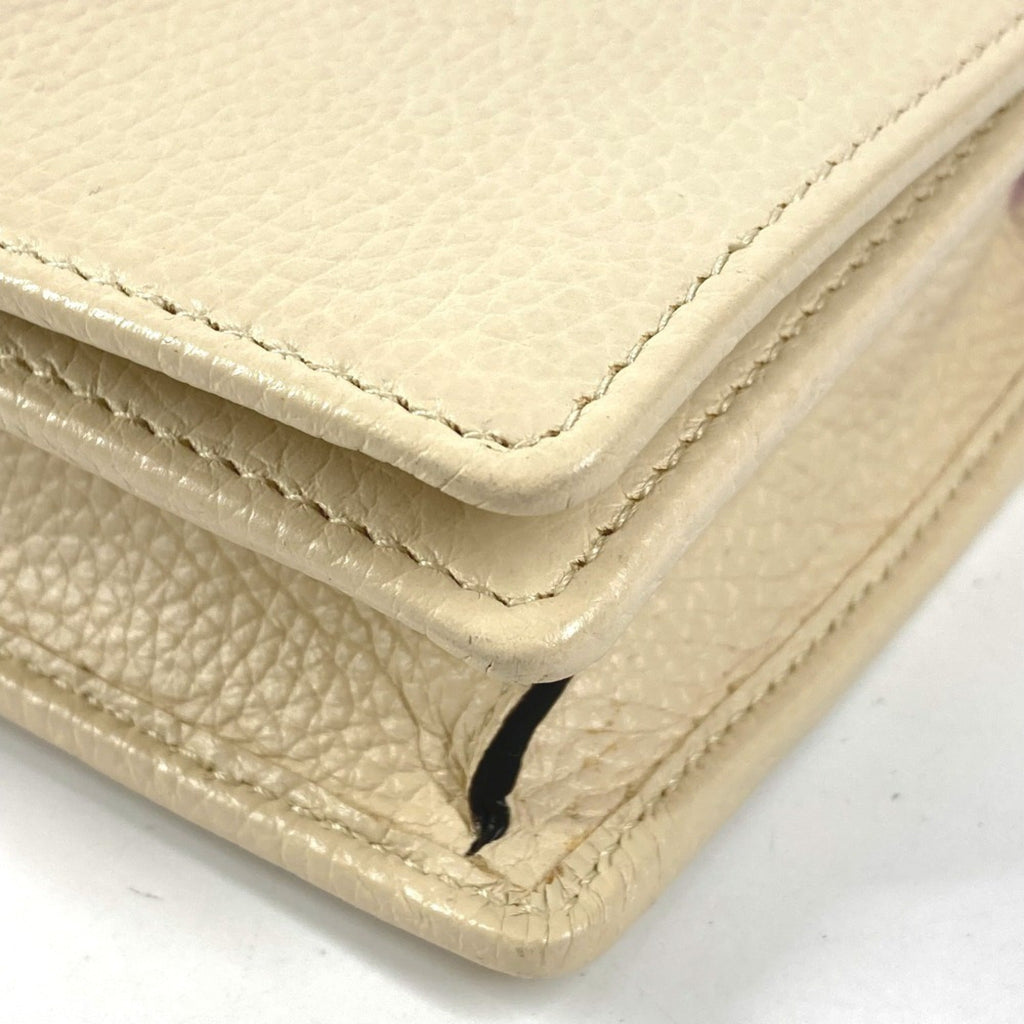 Gucci Ivory Leather Chain/Shoulder Wallet (Pre-Owned)