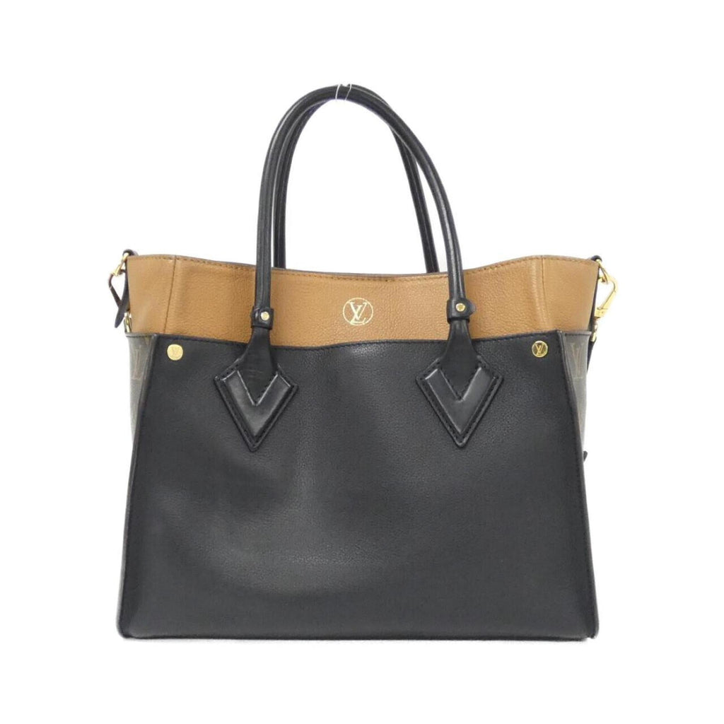 Louis Vuitton Black Leather Coated Canvas Handbag