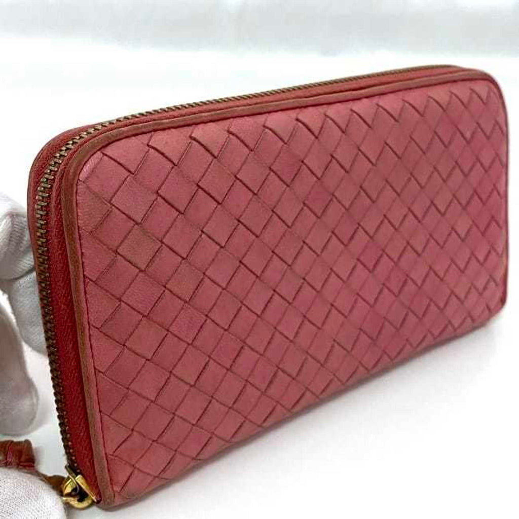 Bottega Veneta Pink Leather Long Wallet (Bi-Fold)