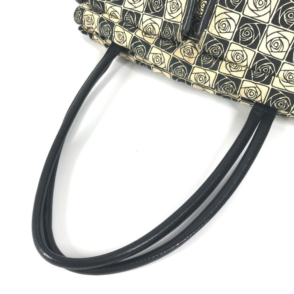 Chanel Camellia Black White Canvas Shoulder Bag Tote Bag
