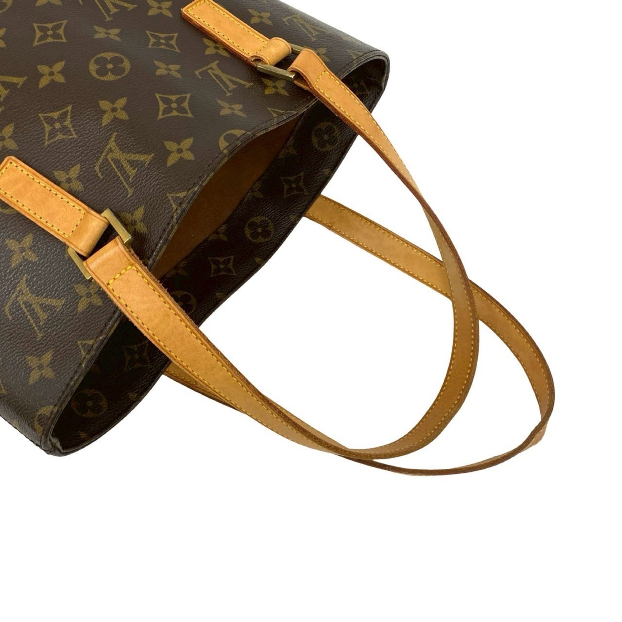 Louis Vuitton Brown Leather Pvc Shoulder Bag Tote Bag