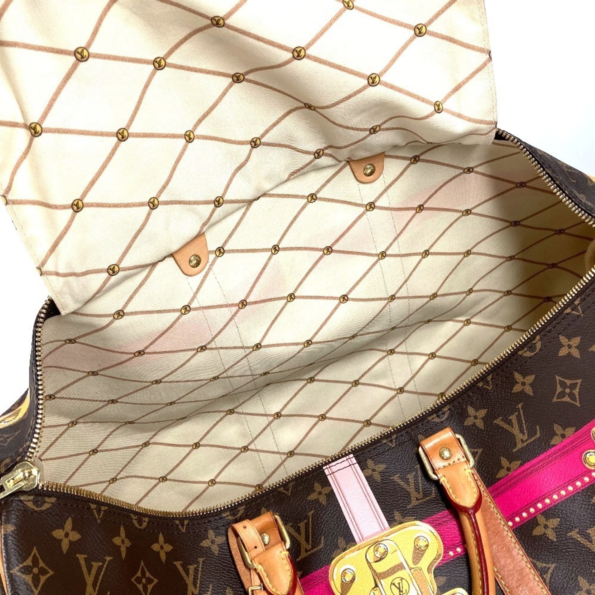 Louis Vuitton Monogram Brown Pink Monogram Boston Bag Shoulder Bag
