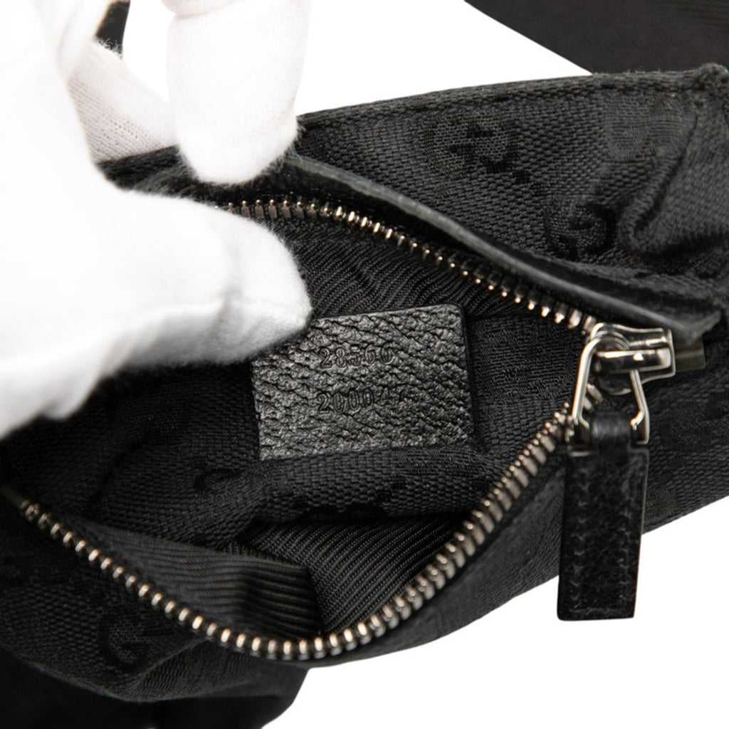Gucci Black Canvas Leather Fanny Pack (Pre-Owned)