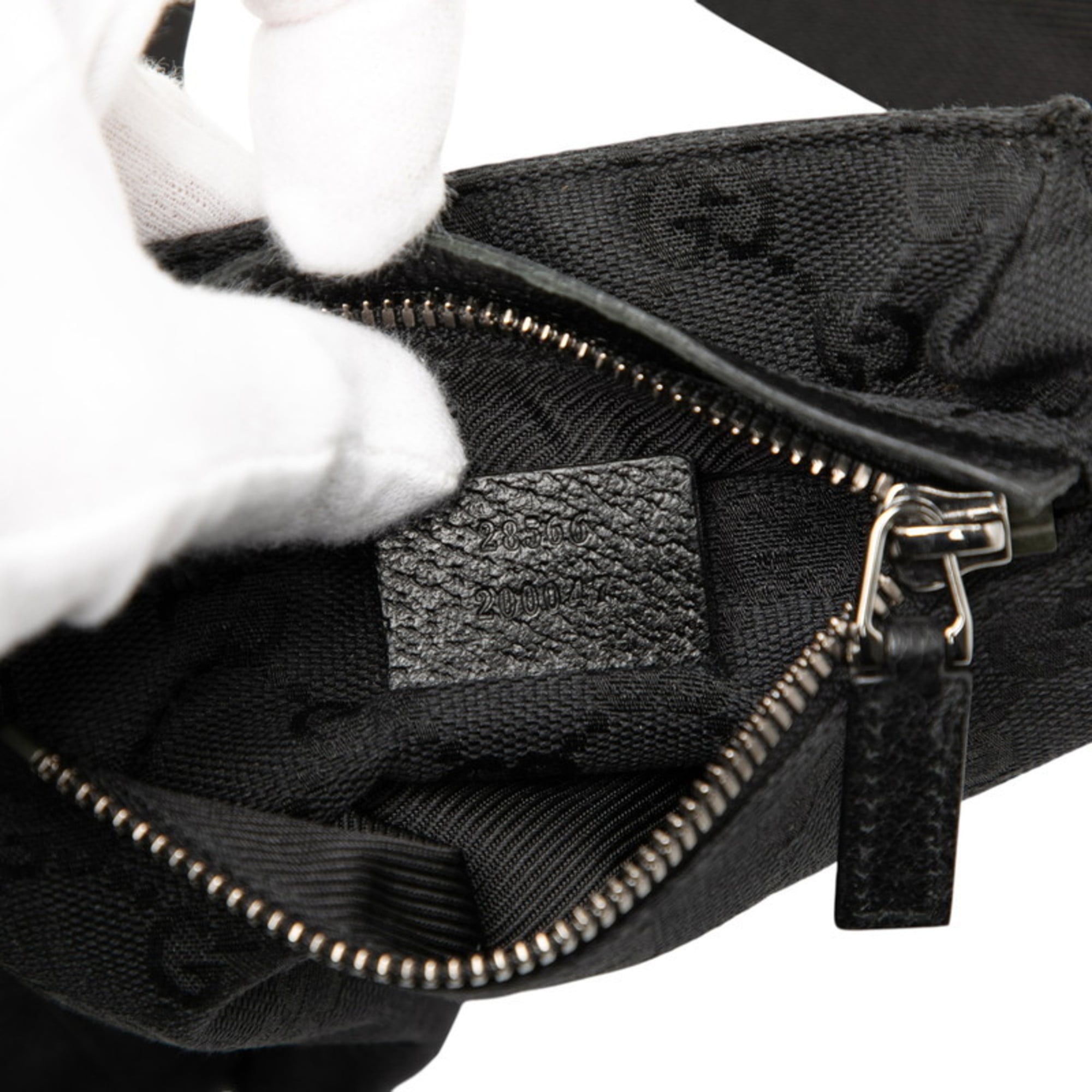 Gucci Black Canvas Leather Fanny Pack (Pre-Owned)
