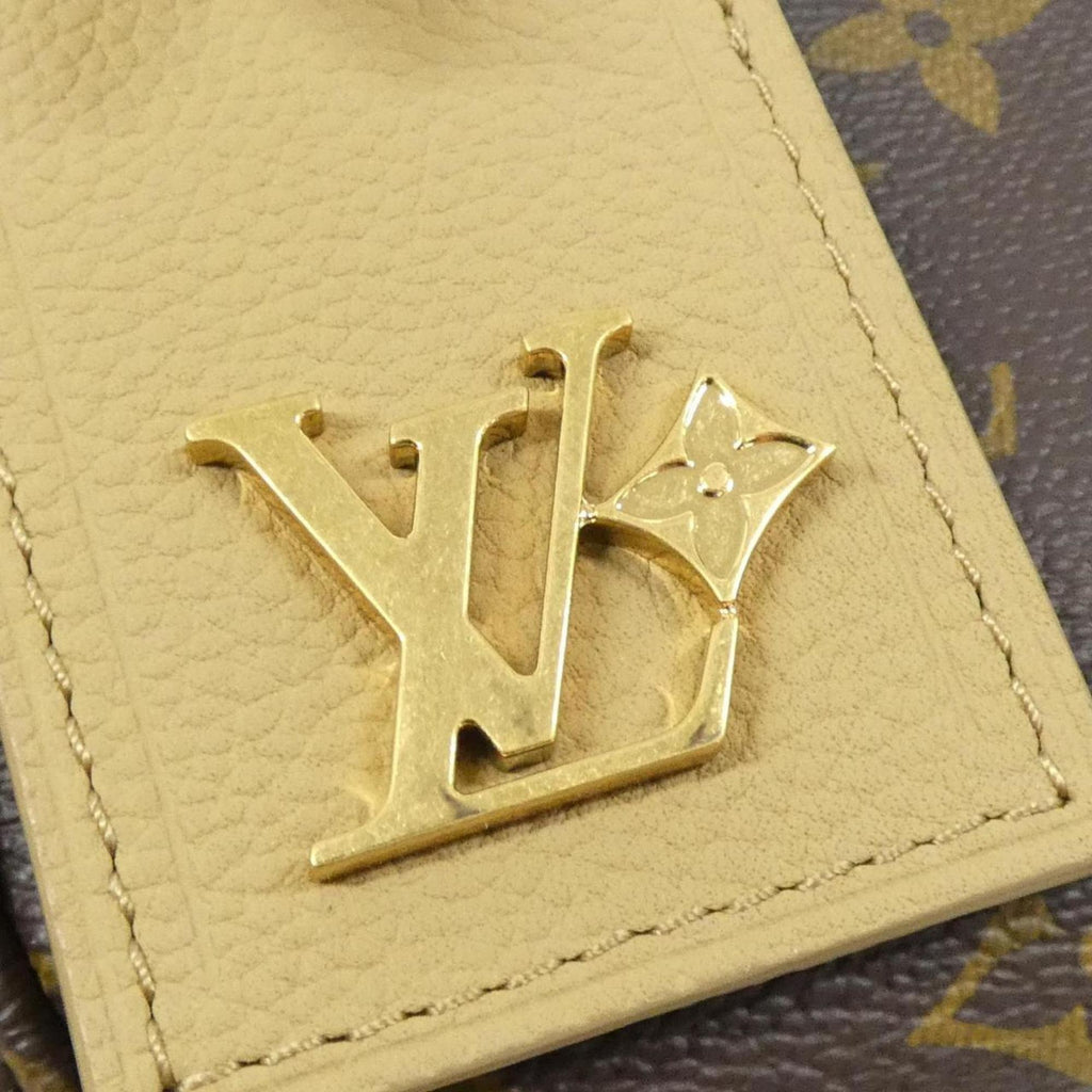 Louis Vuitton Beige Leather Coated Canvas Boston Bag