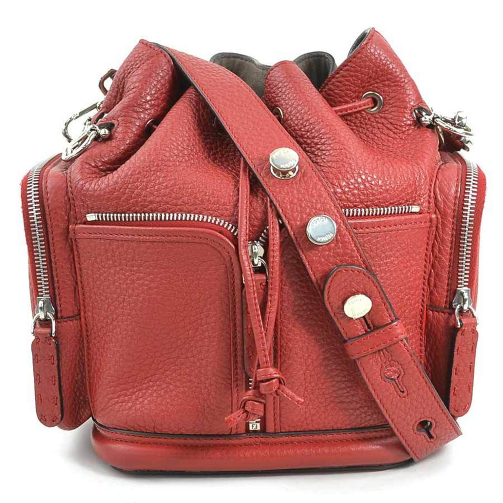 Fendi Burgundy Red Color Leather Shoulder Bag