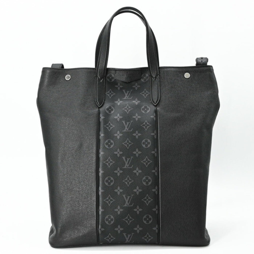Louis Vuitton Black Noir Taigarama Monogram Shoulder Bag Tote Bag