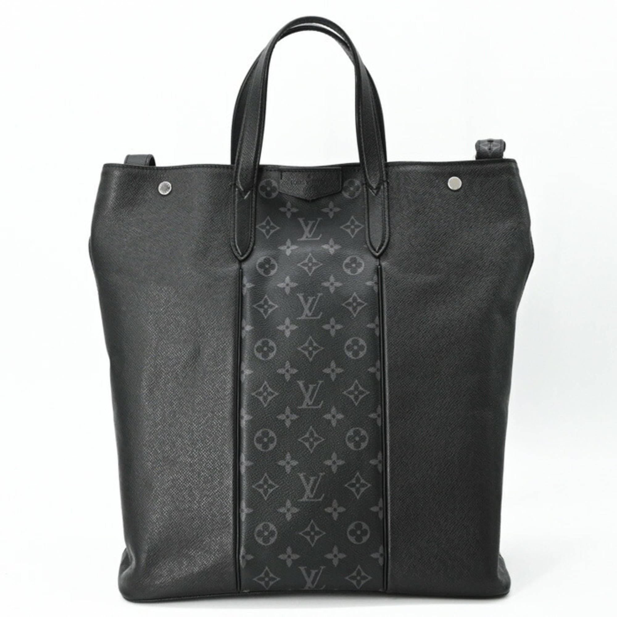 Louis Vuitton Black Noir Taigarama Monogram Shoulder Bag Tote Bag