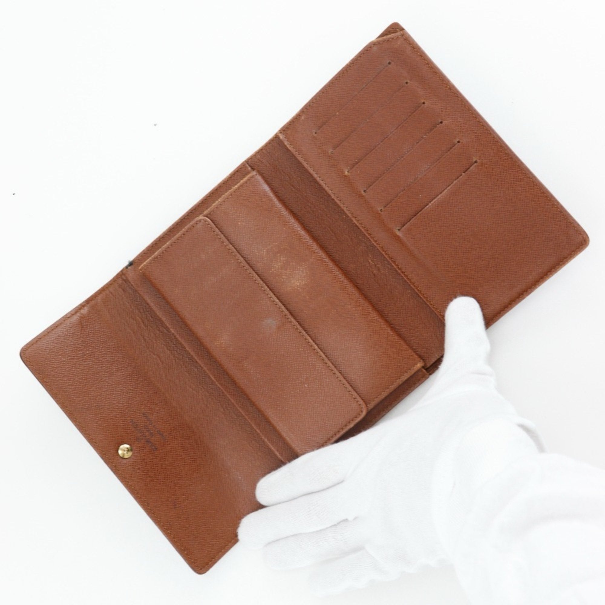 Louis Vuitton Brown Monogram Canvas Wallet (Tri-Fold)