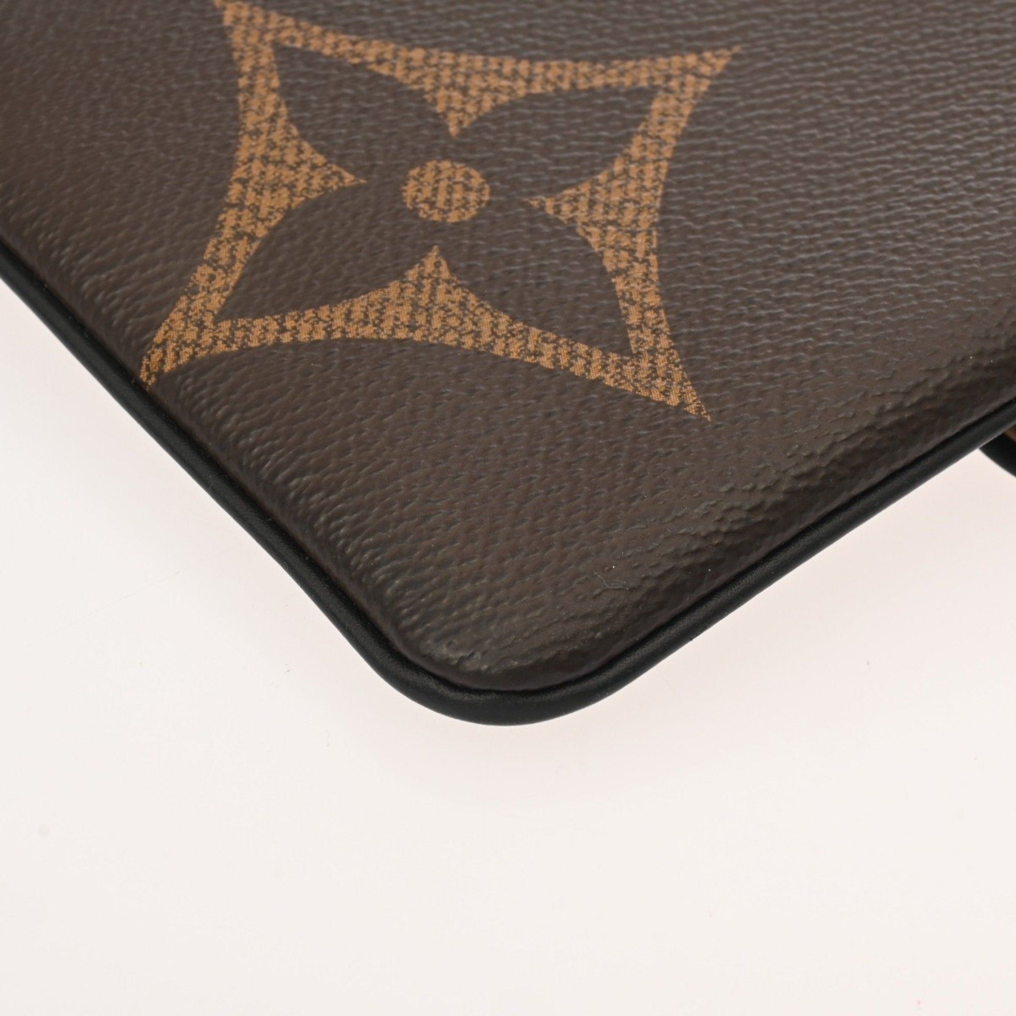 Louis Vuitton Brown Camel Monogram Canvas Pochette Pouch