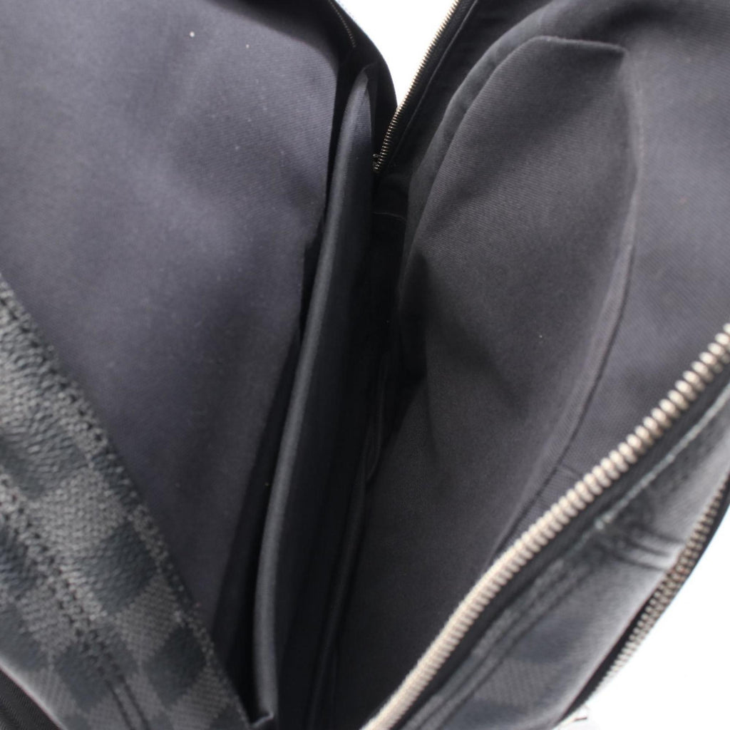 Louis Vuitton Black Coated Canvas Leather Backpack