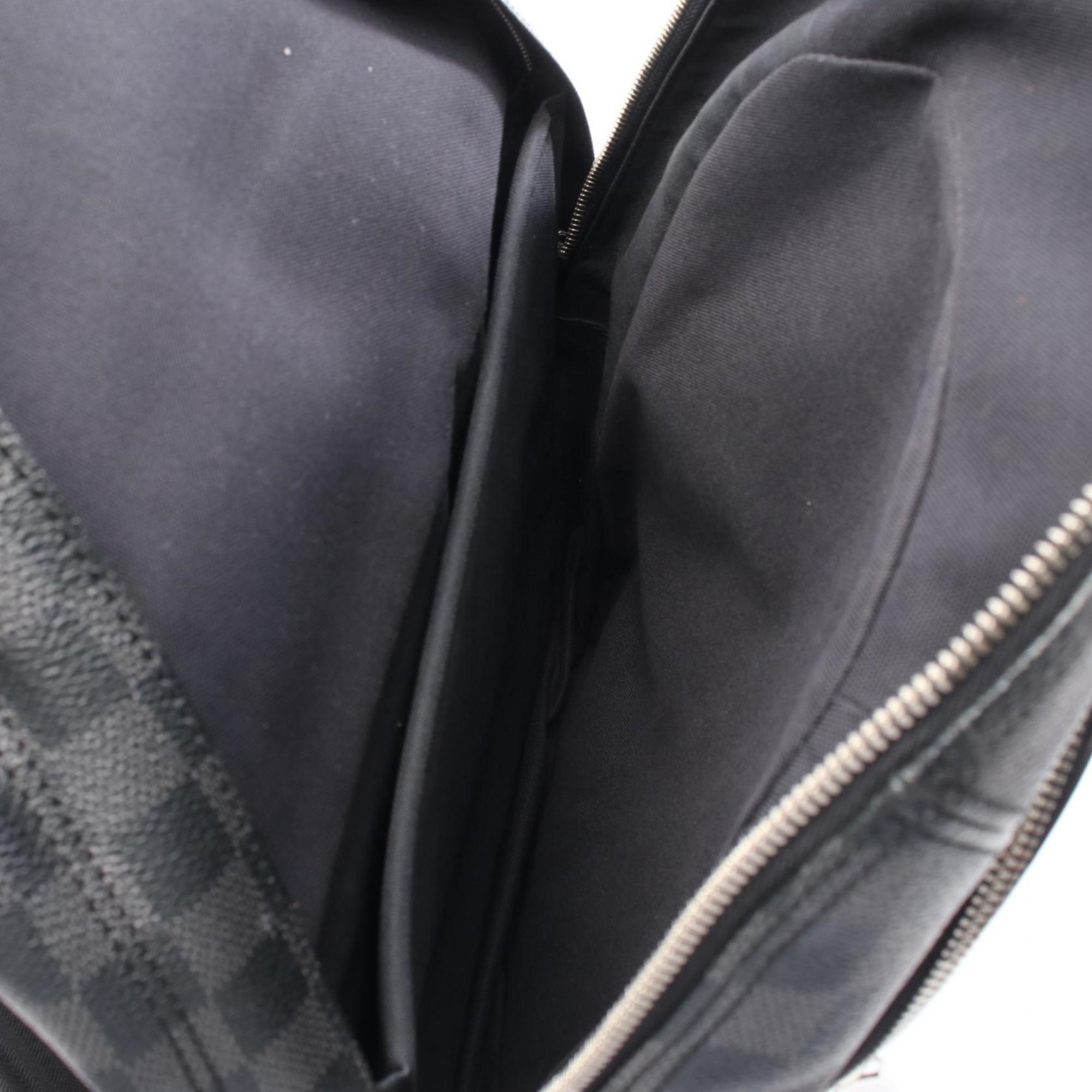 Louis Vuitton Black Coated Canvas Leather Backpack