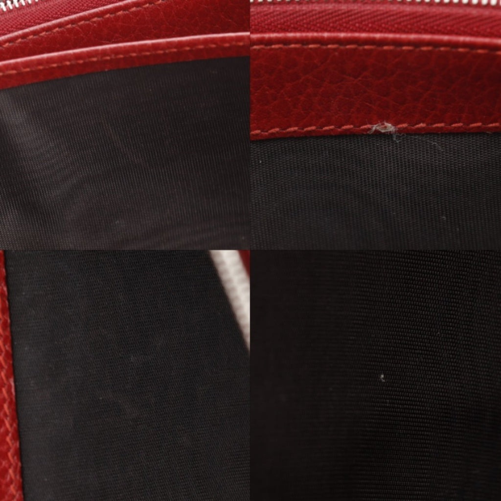 Gucci Red Color Leather Shoulder Bag (Pre-Owned)