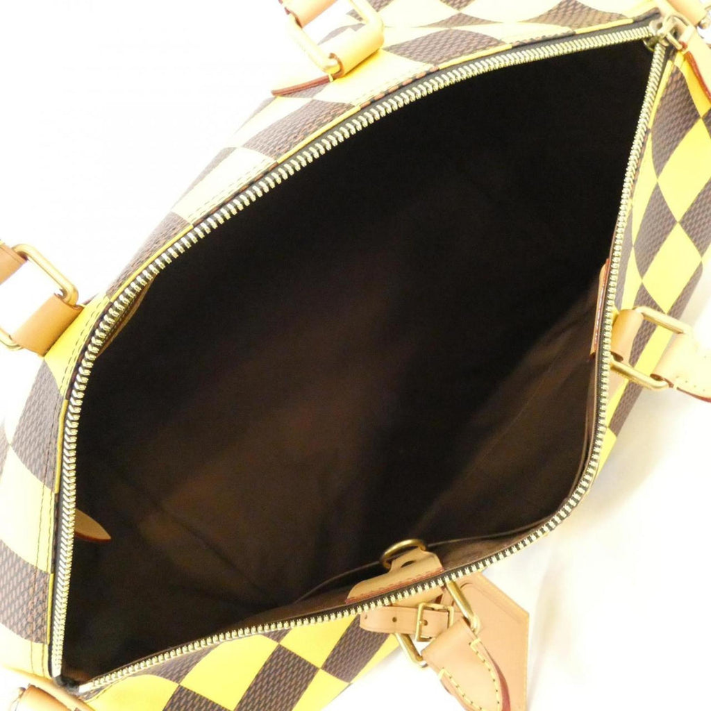 Louis Vuitton Ebene Yellow Coated Canvas Boston Bag