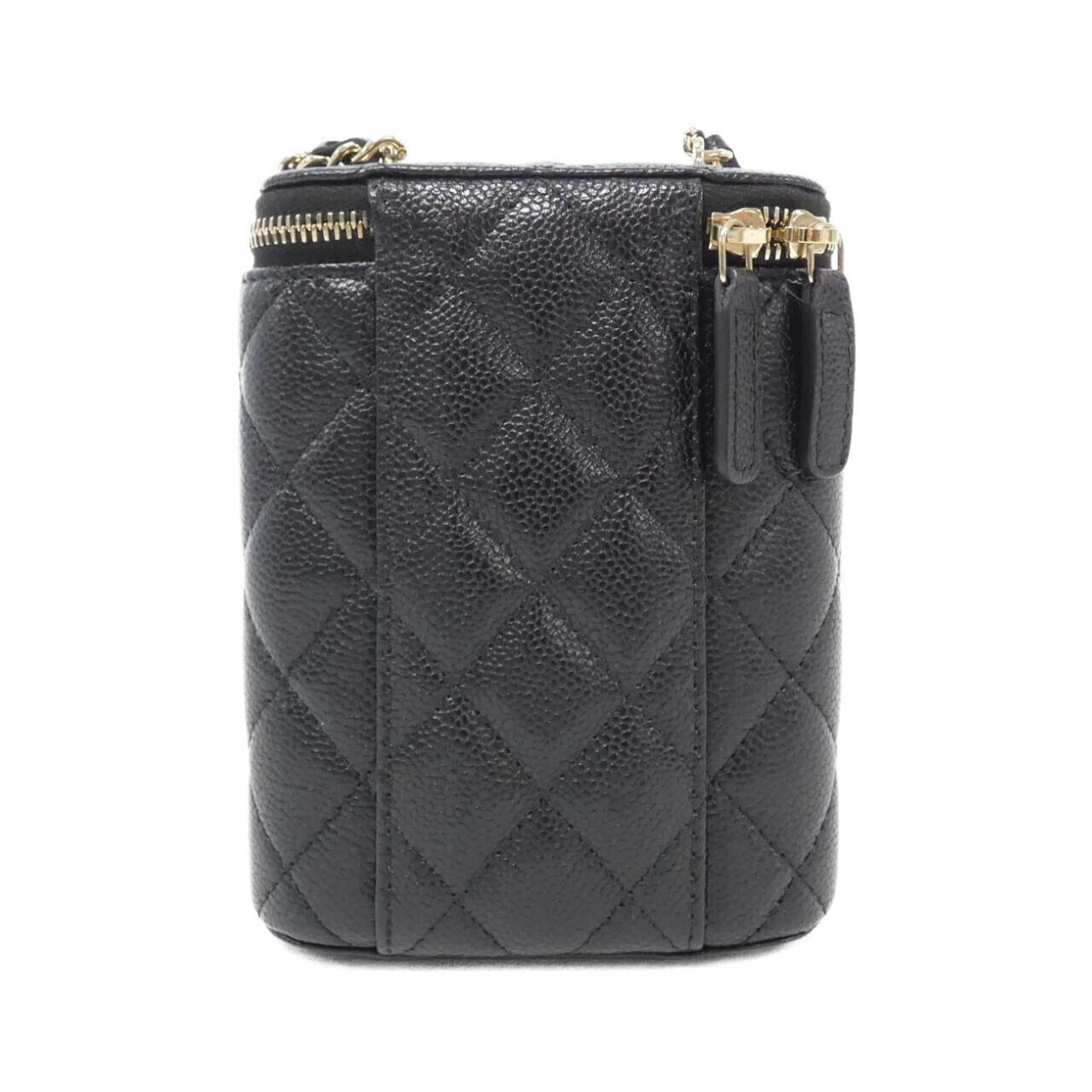 Chanel Black Grained Calfskin Shoulder Bag