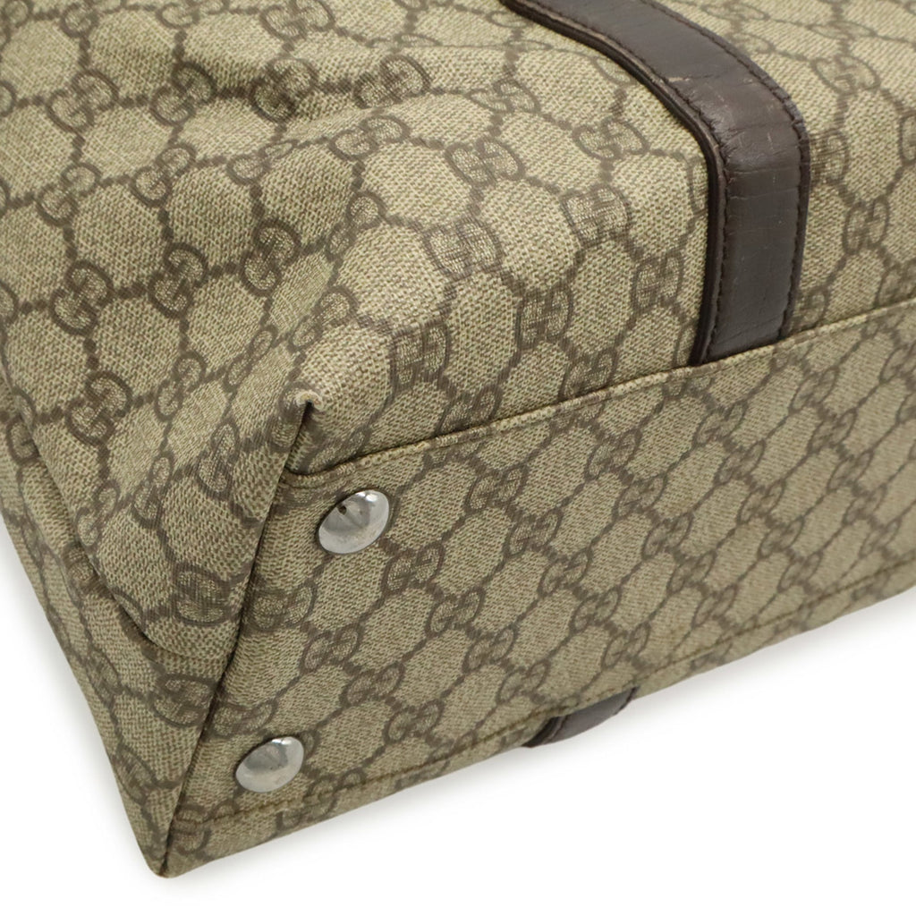 Gucci Beige Dark Brown Gg Supreme Shoulder Bag Tote Bag (Pre-Owned)