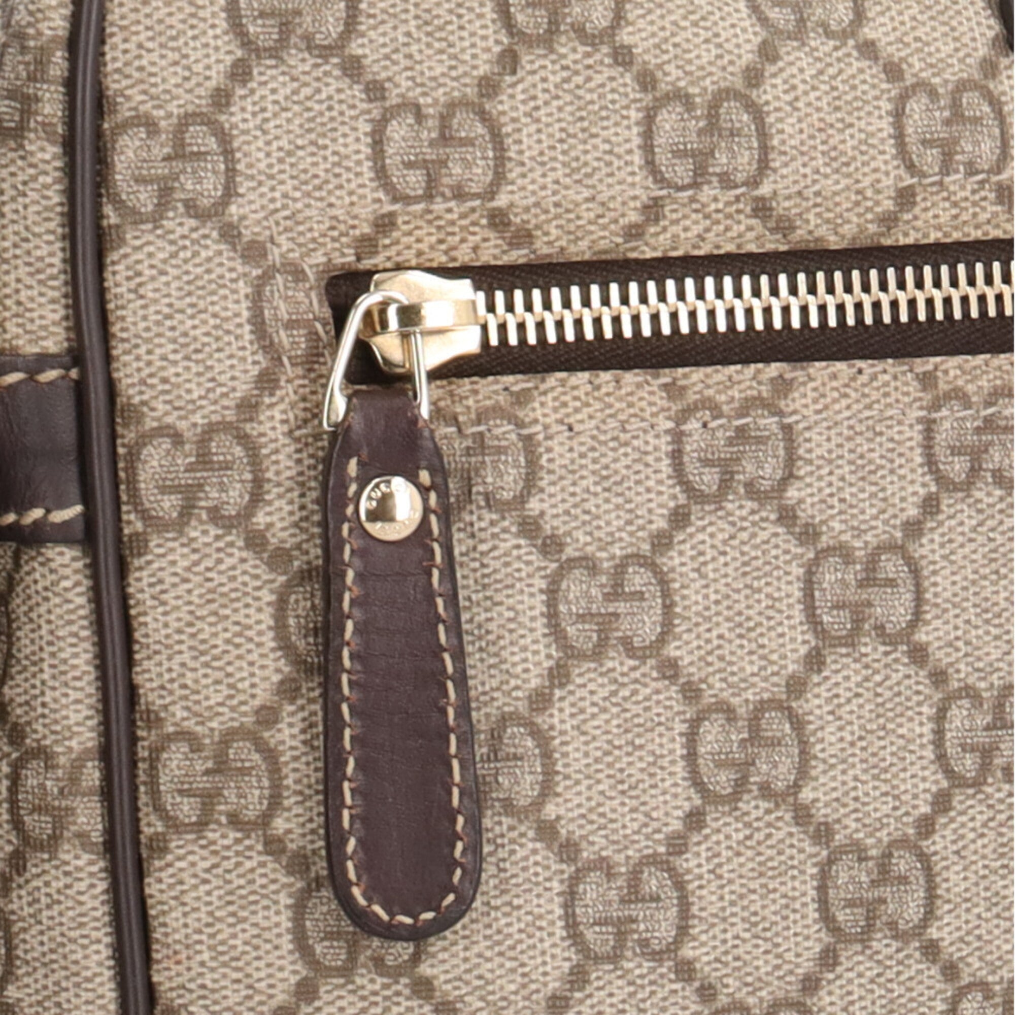 Gucci Beige Brown Gg Supreme Canvas Messenger Bag Shoulder Bag (Pre-Owned)