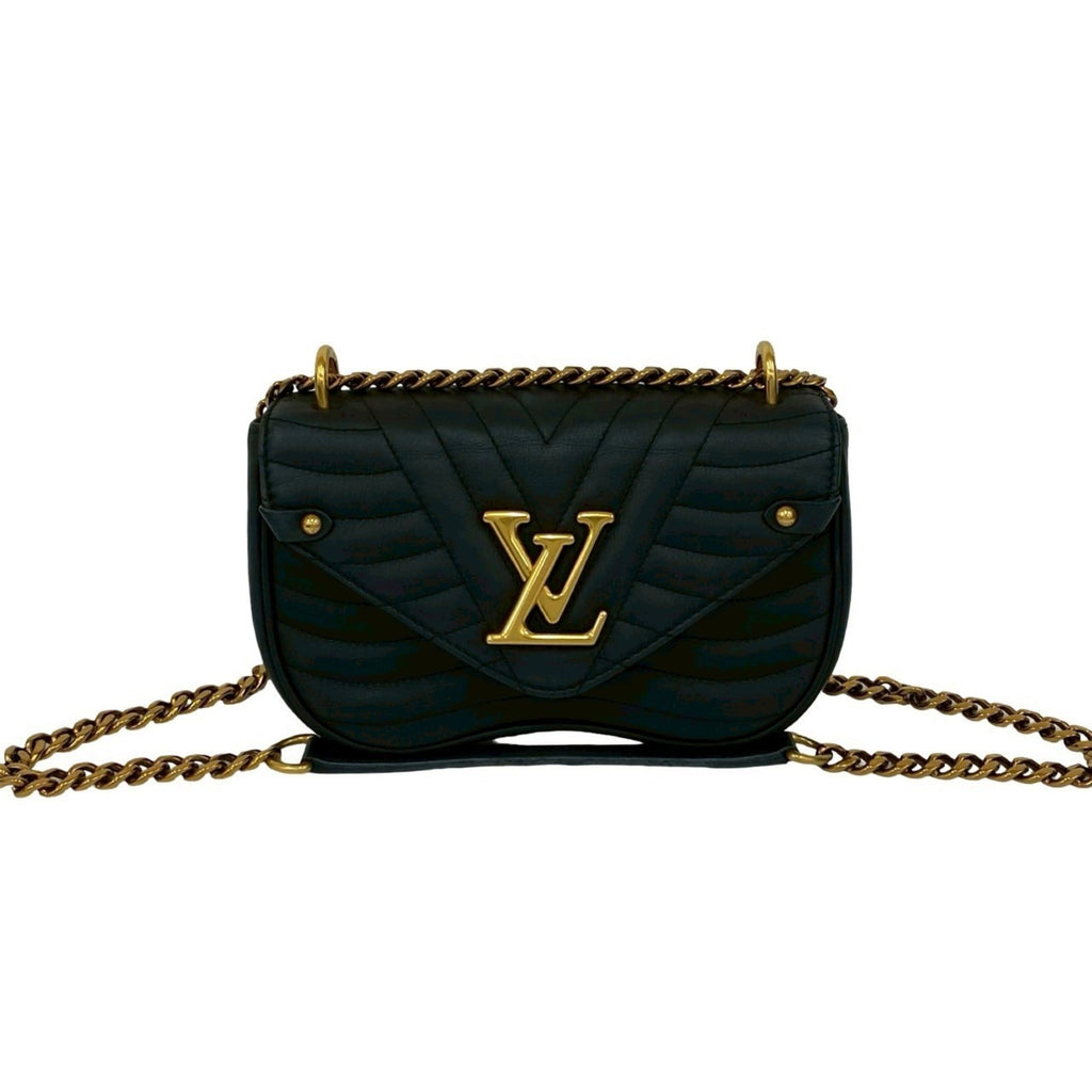 Louis Vuitton Black Leather Handbag Shoulder Bag