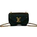 Louis Vuitton Black Leather Handbag Shoulder Bag