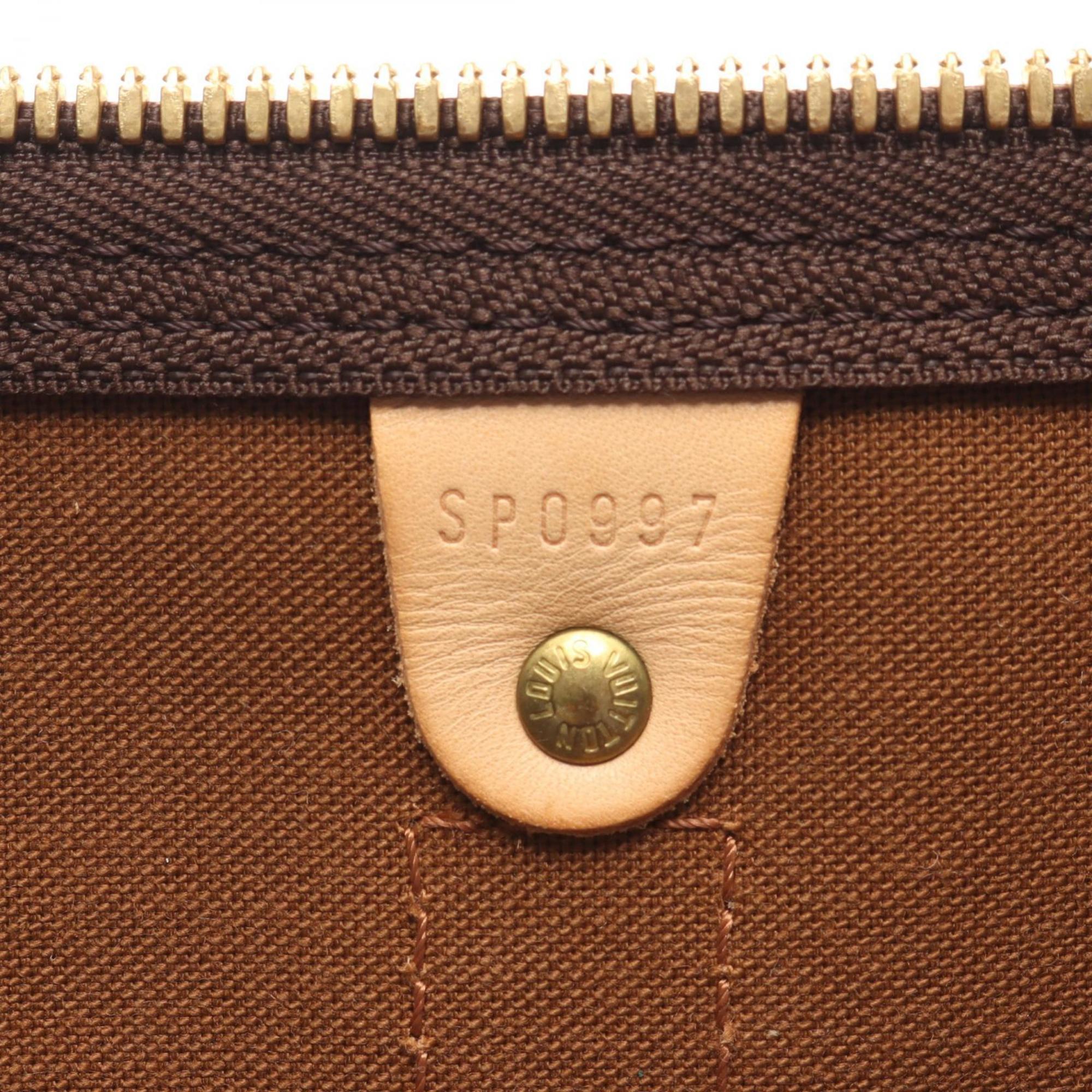 Louis Vuitton Brown Coated Canvas Leather Boston Bag Handbag