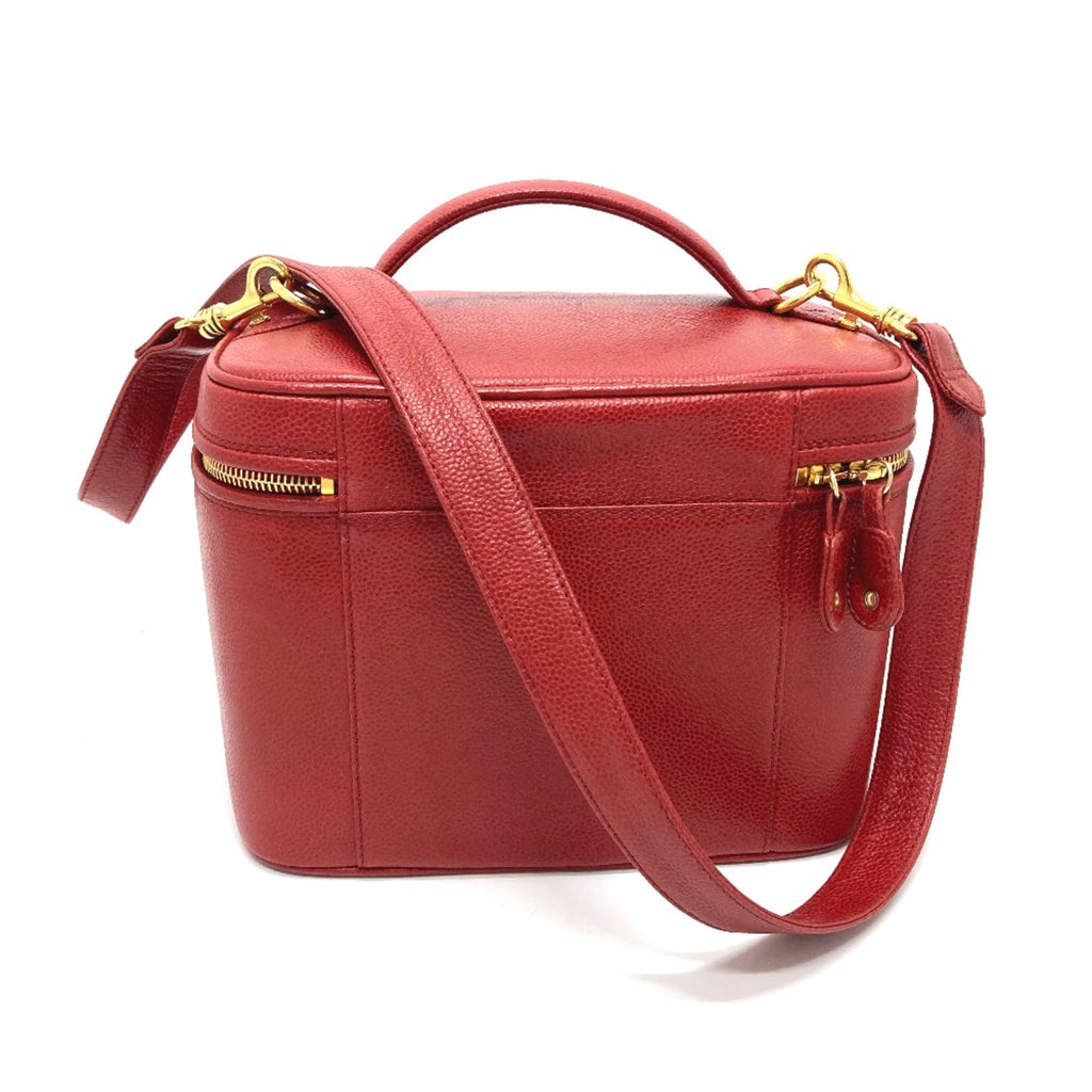 Chanel Red Leather Shoulder Bag