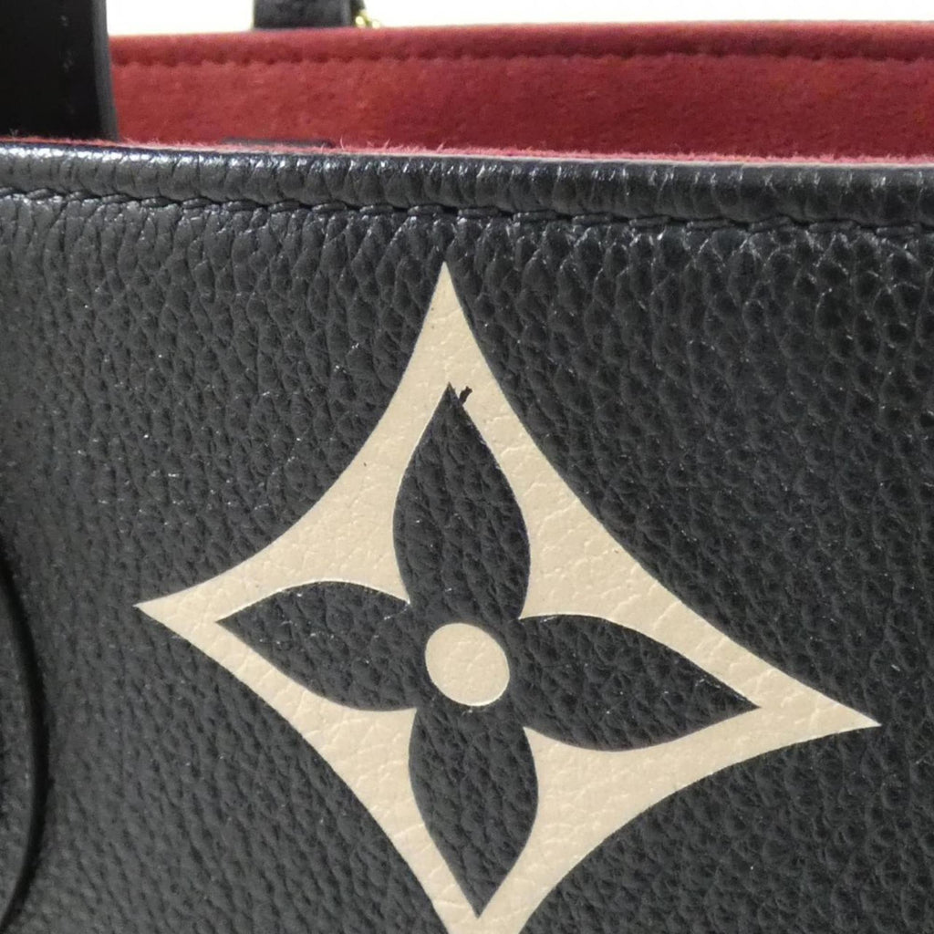 Louis Vuitton Beige Bicolor Black Leather Handbag