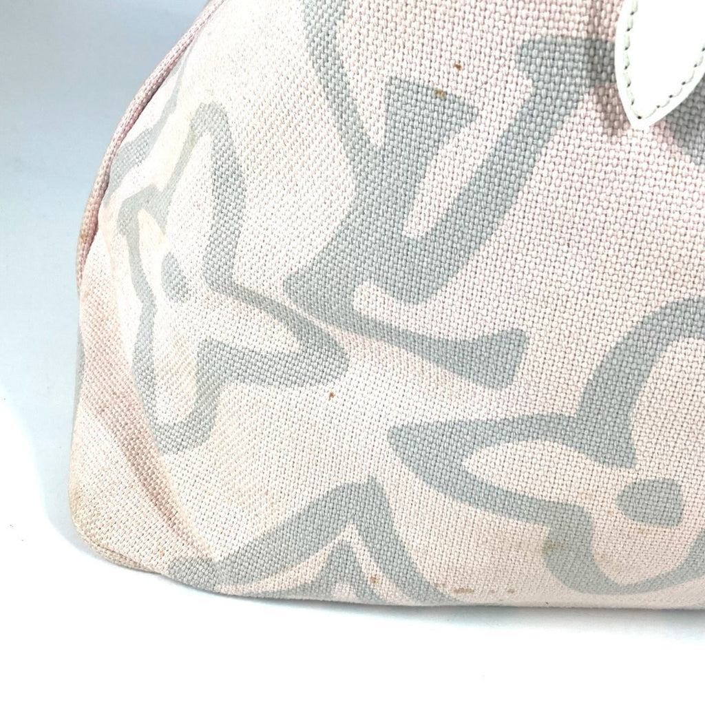 Louis Vuitton Pink Canvas Leather Boston Bag Shoulder Bag Tote Bag