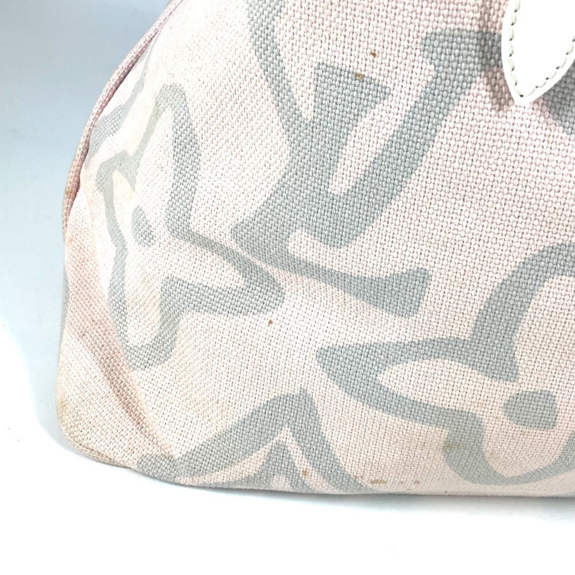Louis Vuitton Pink Canvas Leather Boston Bag Shoulder Bag Tote Bag