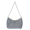 Prada Blue Light Blue Gray Nylon Shoulder Bag