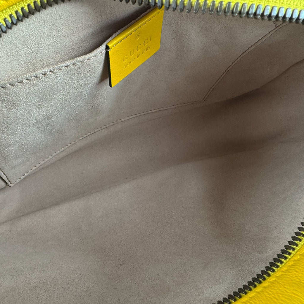 Gucci Gold Yellow Leather Metal Shoulder Bag (Pre-Owned)