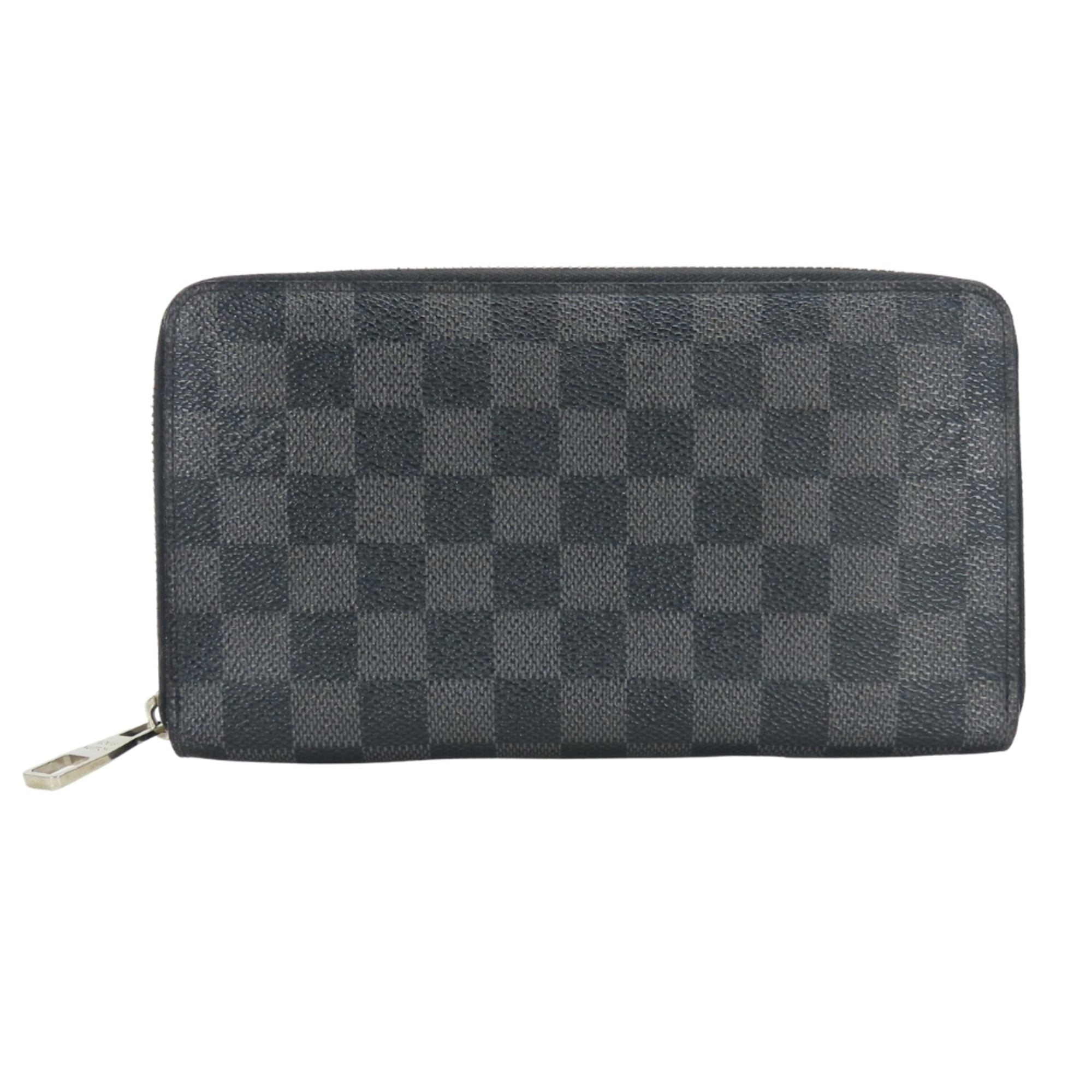 Louis Vuitton Black Gray Damier Graphite Leather Long Wallet