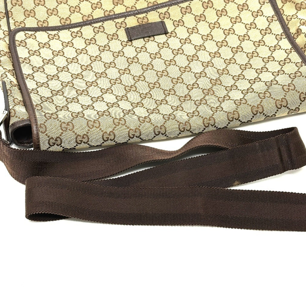 Gucci Gg Canvas Beige Gg Canvas Leather Handbag Shoulder Bag (Pre-Owned)