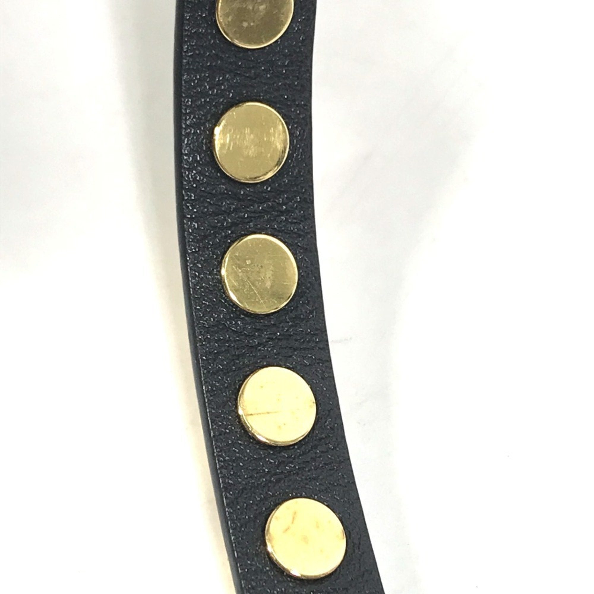 Louis Vuitton Monogram Gold Black Leather Charm Bracelet